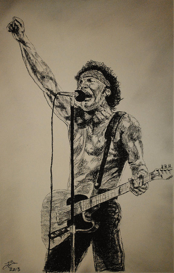 Bruce Springsteen Drawing by Tim Brandt - Pixels