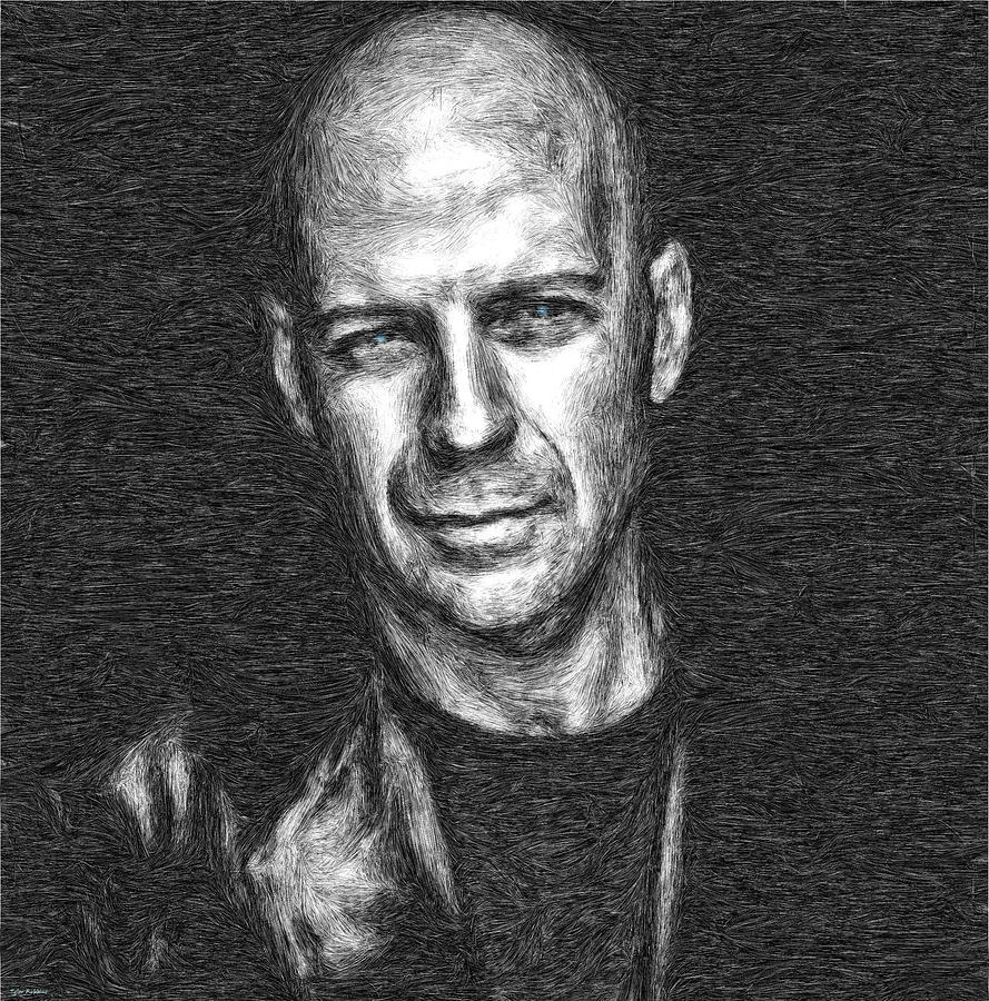 Bruce Willis Drawing by Tyler Robbins