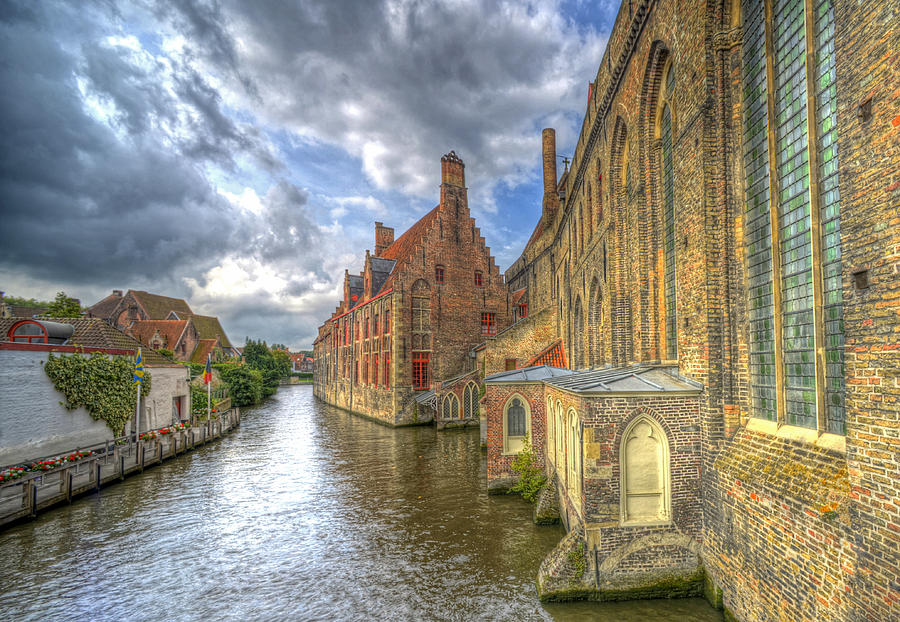 Bruges Canal and Buildings Photograph by Claudio Bacinello