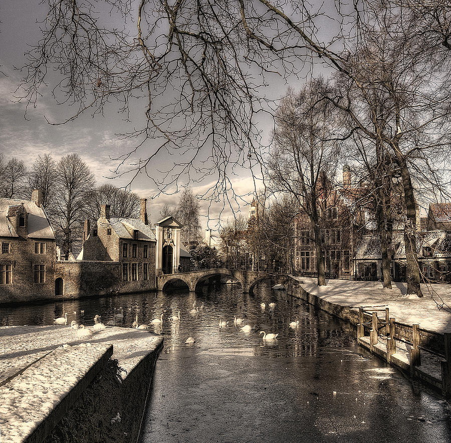 Winter Photograph - Bruges In Christmas Dress by Yvette Depaepe