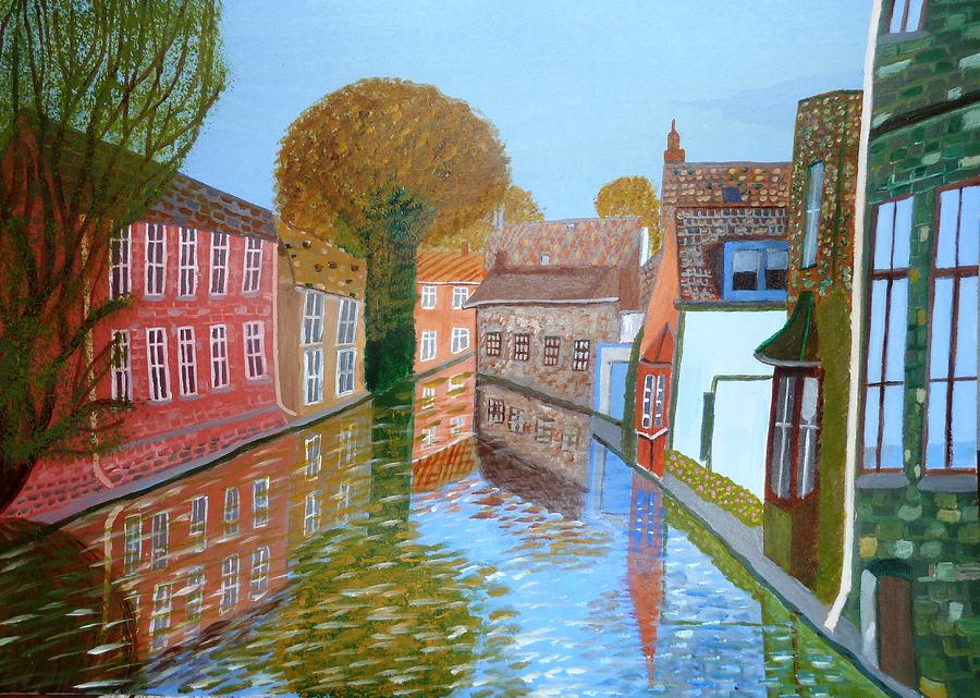 Brugge canal Painting by Magdalena Frohnsdorff