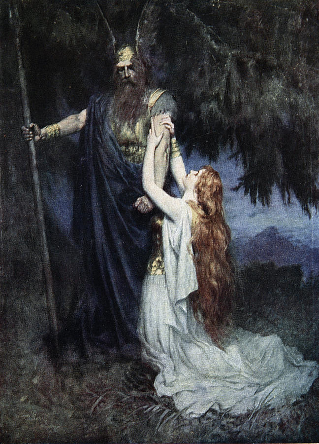 Valkyrie Drawing - Brunhilde Knelt At His Feet, From The by Ferdinand Leeke