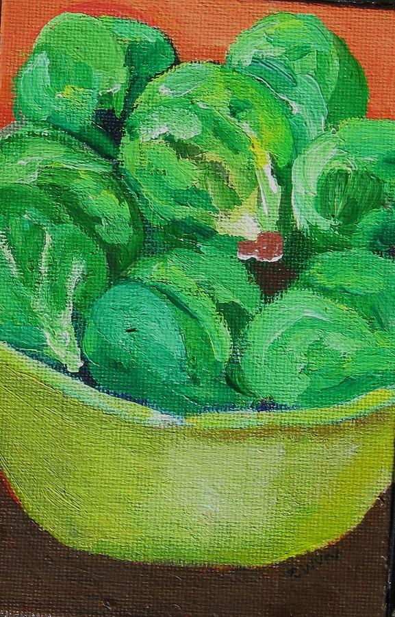 Brussel Sprouts Painting by Claudia Van Nes