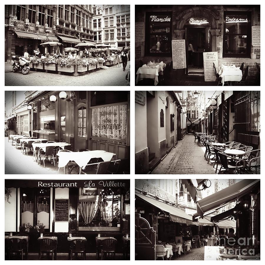 Brussels Cafes Collage Photograph by Carol Groenen