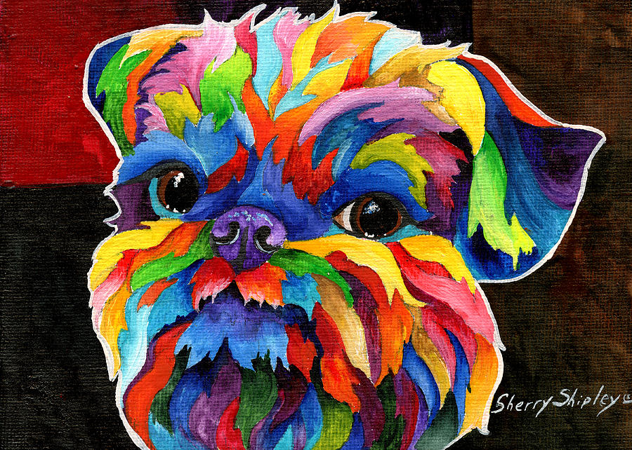 Dog Painting - Brussels Griffon by Sherry Shipley