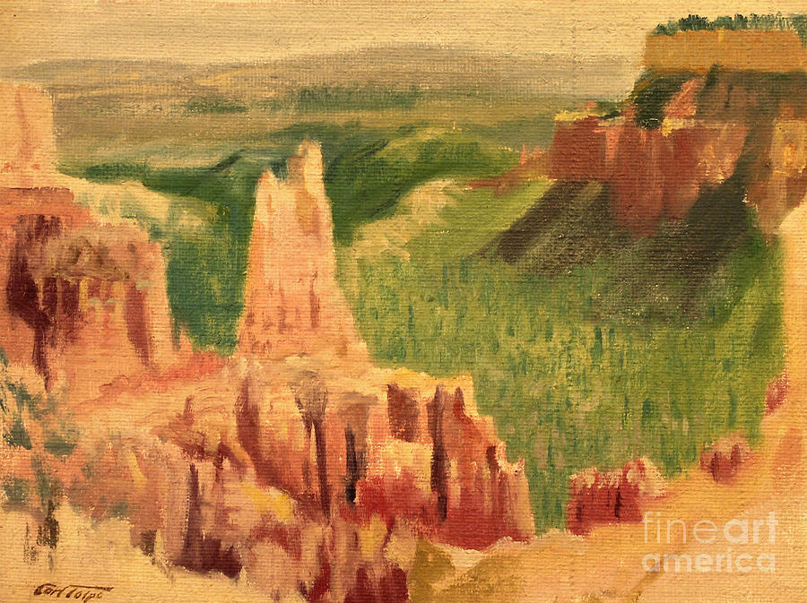 Bryce Canyon - Grand Staircase 1947 Painting by Art By Tolpo Collection