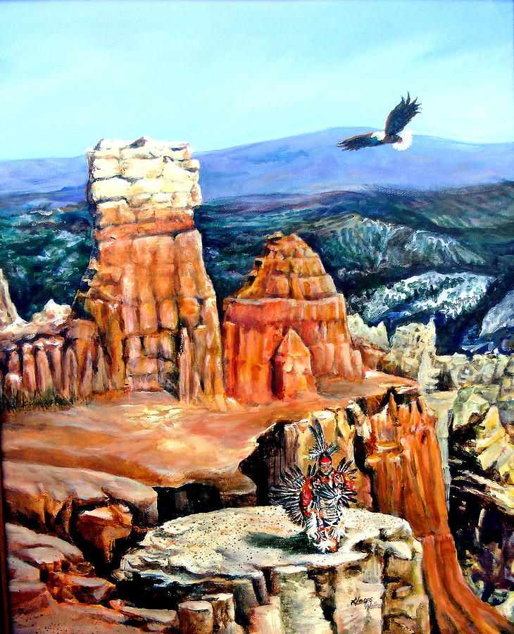 Bryce Canyon Eagle Dance Painting by Leslie Hoops-Wallace