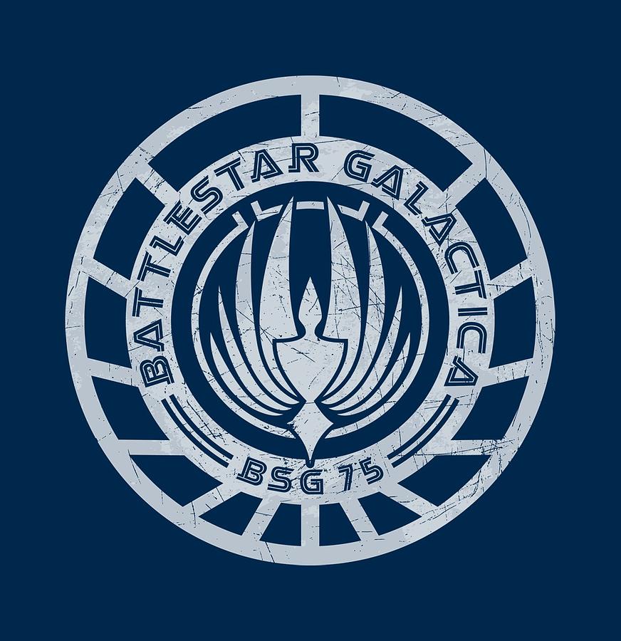 Battlestar Digital Art - Bsg - Scratched Bsg Logo by Brand A
