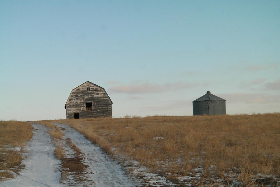 Barn And Silo At The End Of The Road Photograph