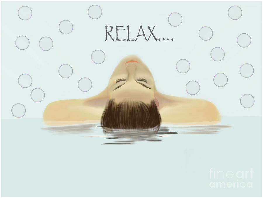 Relax in a Luxury Spa Painting by Barefoot Bodeez Art