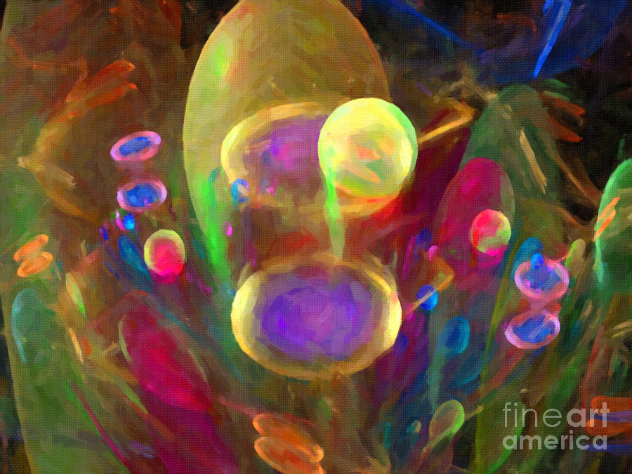 Abstract Digital Art - Bubble Circus Fractal by Dee Flouton