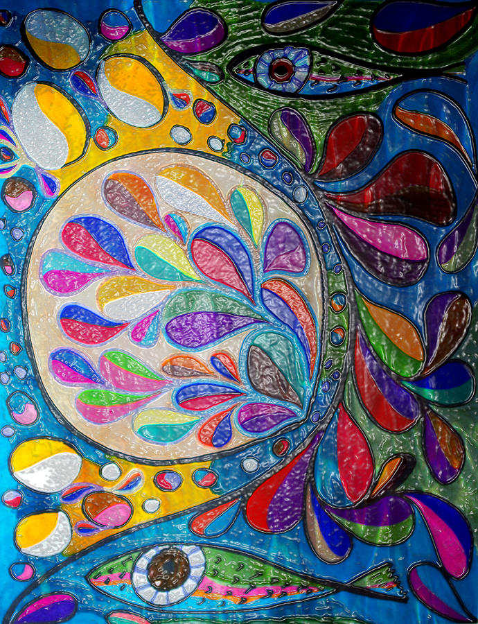 Bubbles - Sea - Fish - Sunlight Drawing by Marie Jamieson