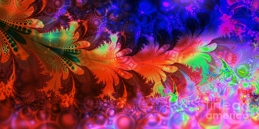 Bubbles and Leaves Digital Art by Ian Mitchell