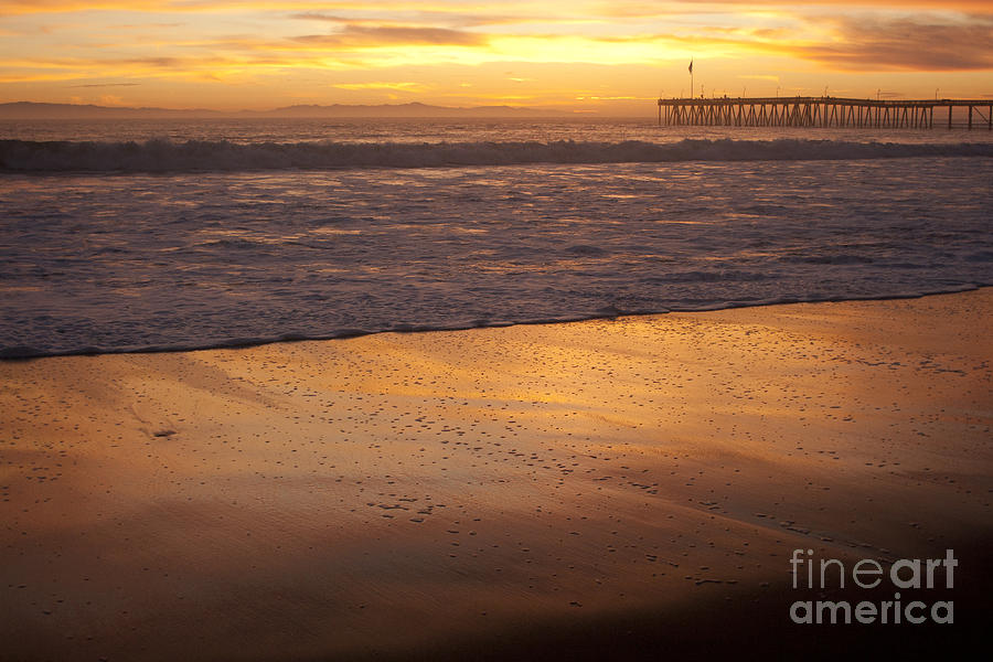 Bubbles on the Sand with Ventura Pier  Photograph by Ian Donley