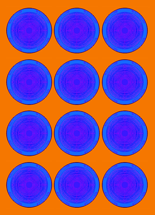Bubbles Orange Blue Warhol  by Robert R Painting by Robert R Splashy Art Abstract Paintings