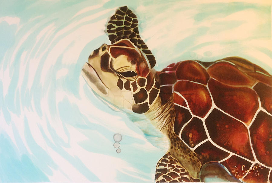 Bubbles the Turtle Painting by Kellie Gouger - Fine Art America