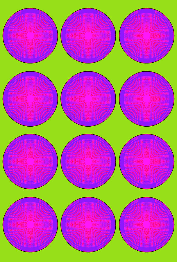Bubbles Lime Purple Poster Painting by Robert R Splashy Art Abstract Paintings