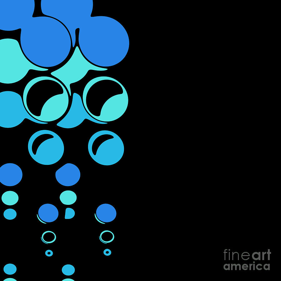 Abstract Digital Art - Bubbling for Bubbles - 24-blue by Variance Collections