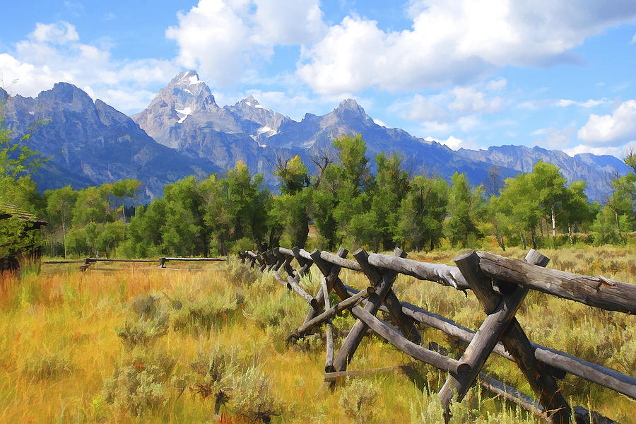 Buck and Rail Fence in the Tetons Photograph by Betty Eich