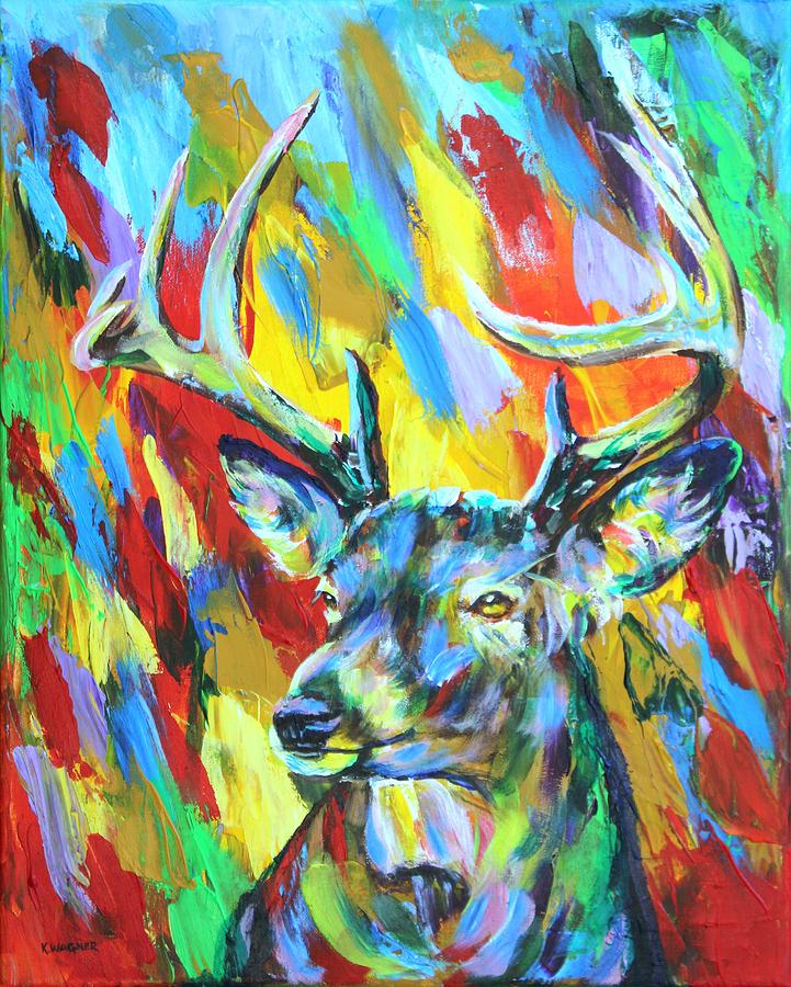 Buck in Colors Painting by Karl Wagner