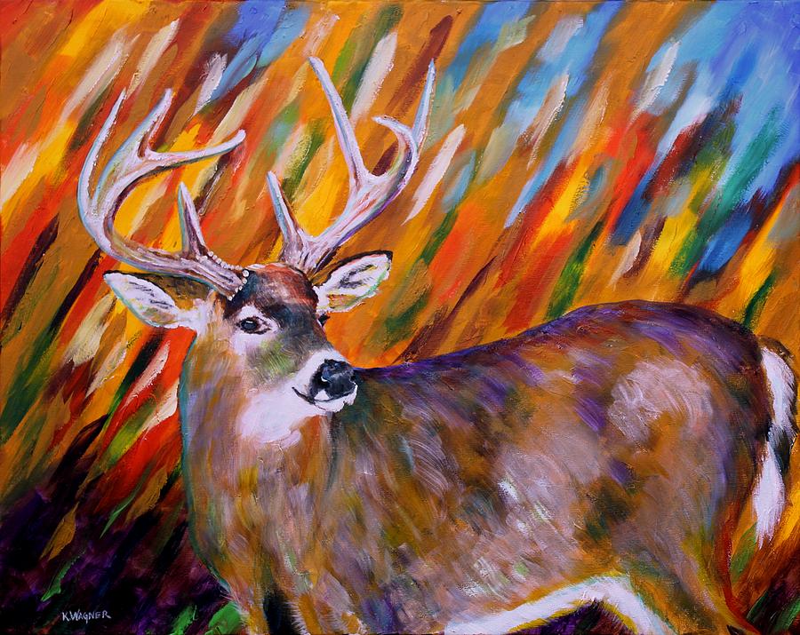 Buck Late Fall Painting by Karl Wagner