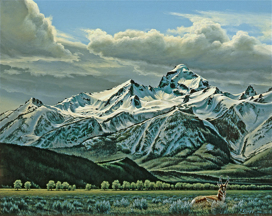 Landscape Painting - Buck Mountain from Antelope Flat by Paul Krapf Landscape Painting - Buck Mountain from Antelope Flat by Paul Krapf