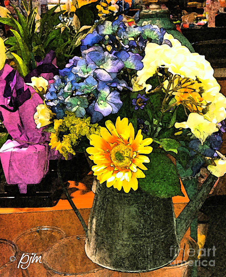 Bucket Of Flowers Photograph by Phil Mancuso