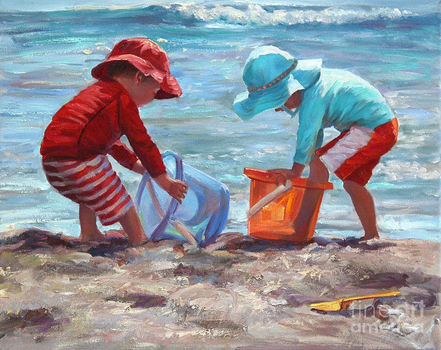 Seashore Painting - Buckets of Fun by Laurie Snow Hein