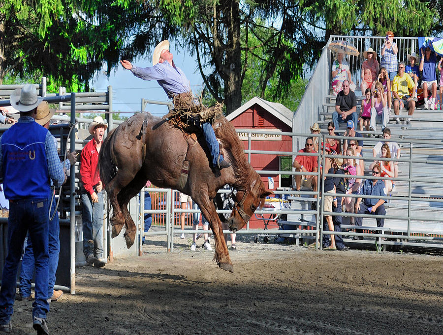 Rodeo Saddle Bronc Riding Fleece Blanket by Priscilla Burgers - Fine Art  America