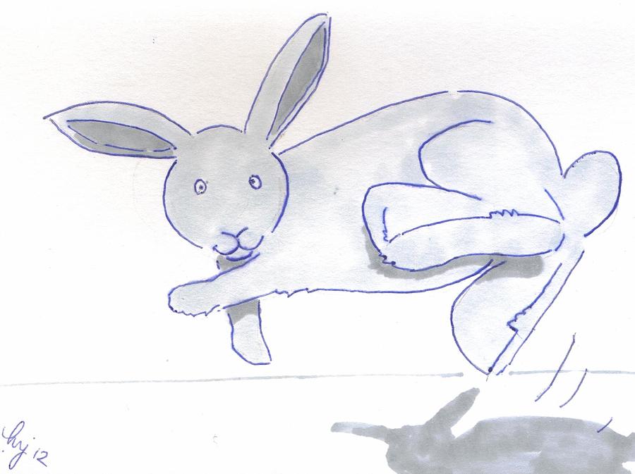 Bucking Bunny Rabbit Cartoon Drawing by Mike Jory - Pixels