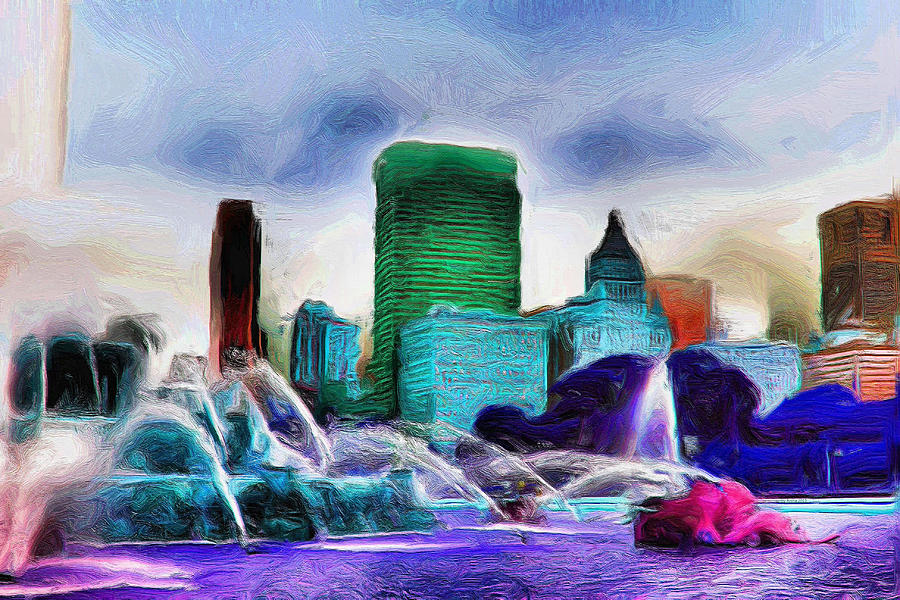 Buckingham Fountain - 20 Painting by Ely Arsha