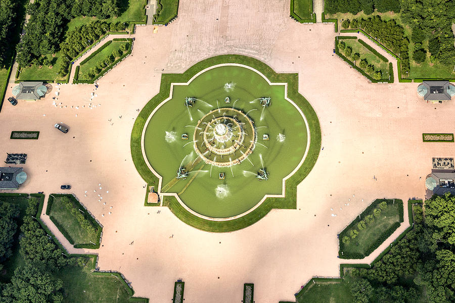 Chicago Photograph - Buckingham Fountain  Aerial by Adam Romanowicz
