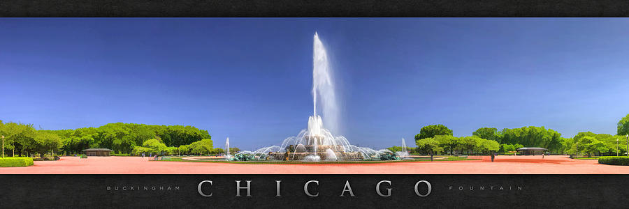 Buckingham Fountain Panorama Poster Painting by Christopher Arndt