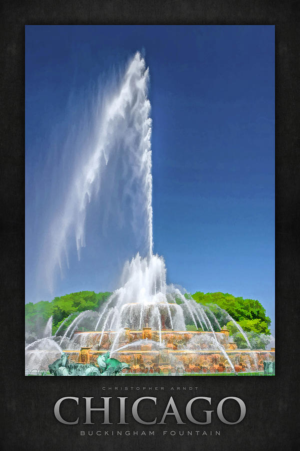 Buckingham Fountain Spray Poster Painting by Christopher Arndt
