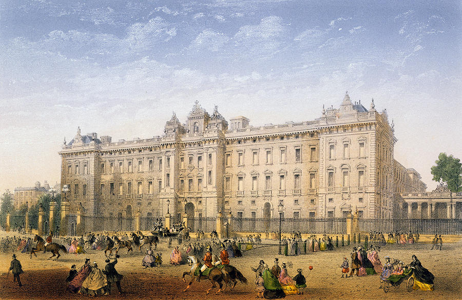 Architecture Drawing - Buckingham Palace, C.1862 by Achille-Louis Martinet