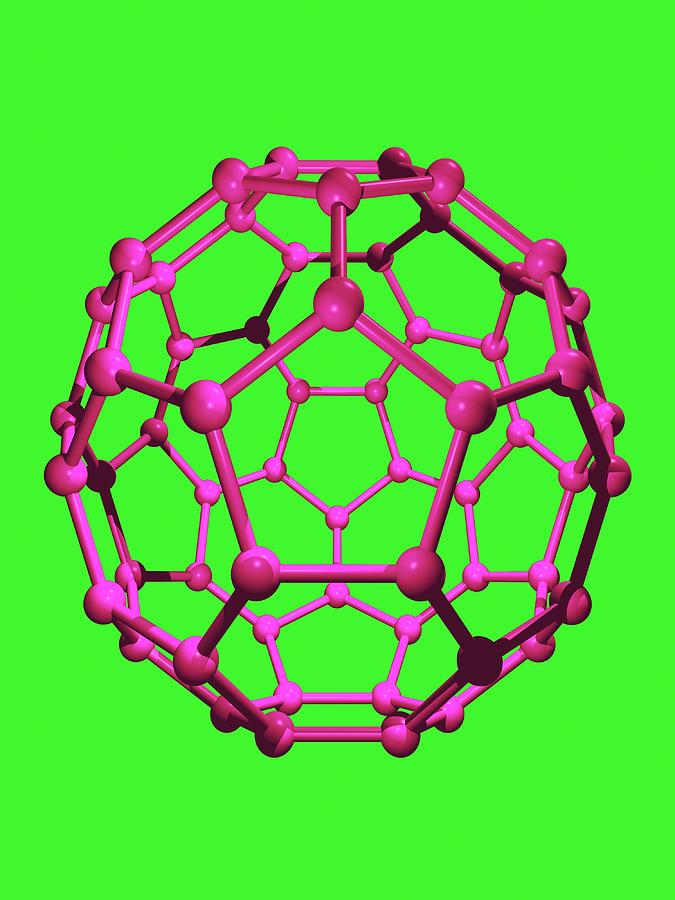 Buckminsterfullerene Molecule Photograph by Dr Tim Evans/science Photo Library