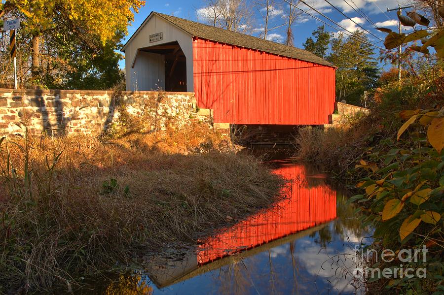 Bucks County Historic Covered Bridge Photograph by Adam Jewell