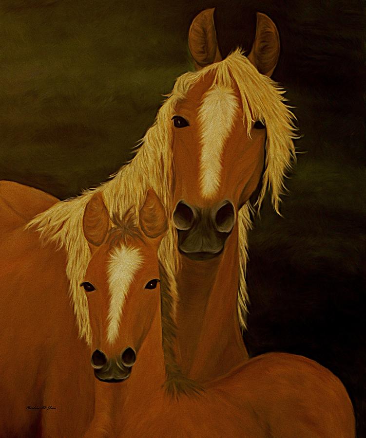 Horse Painting - Buckskins by Barbara St Jean