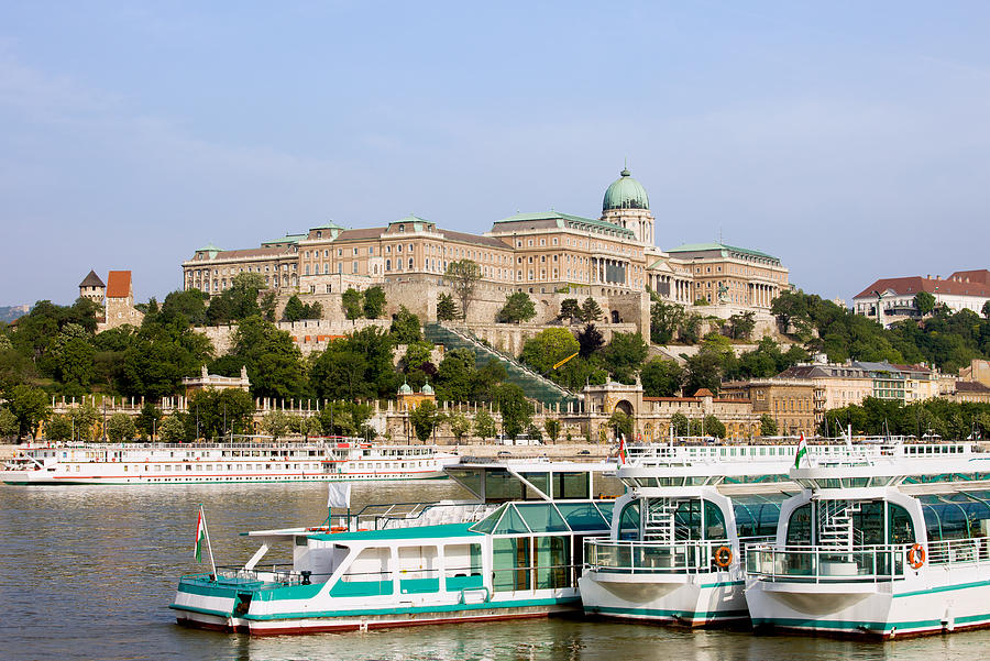 Castle Photograph - Buda Castle and Boats on Danube River by Artur Bogacki