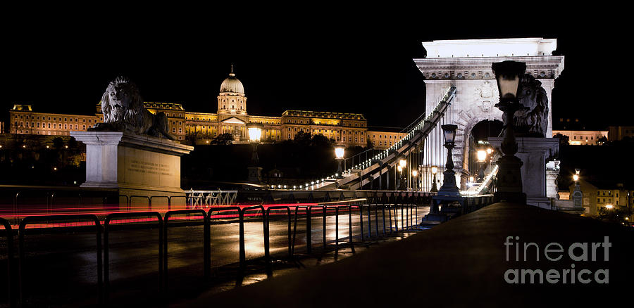Castle Photograph - Buda Castle and Chain Bridge in Budapest by Michal Bednarek