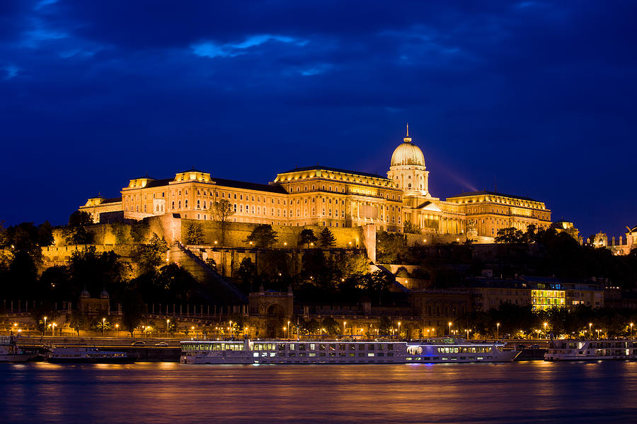 Castle Photograph - Buda Castle at Night in Budapest by Artur Bogacki
