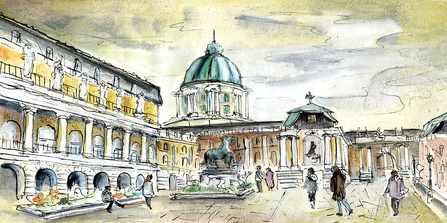 Buda Castle In Budapest Painting by Miki De Goodaboom