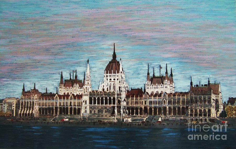Budapest Parliament by Jasna Gopic Painting by Jasna Gopic