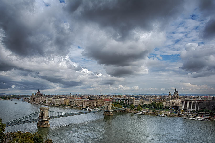 Budapest Skyline and Sky Photograph by Joan Carroll