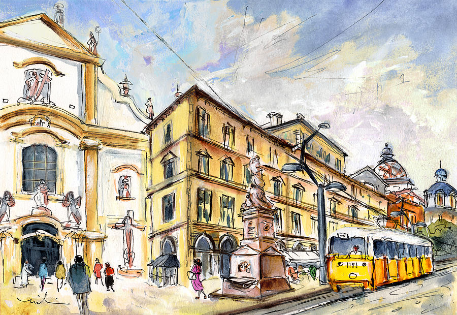 Budapest Town 01 Painting by Miki De Goodaboom