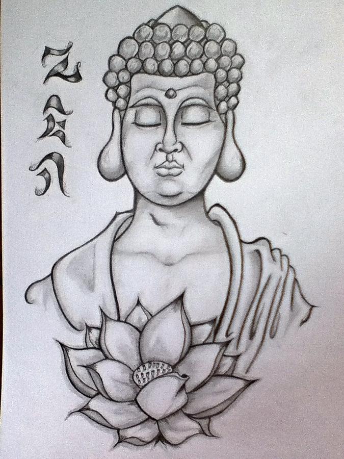 Buddah Drawing by Alexander Wood Pixels