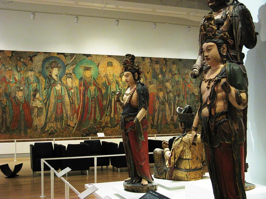 Buddha With Temple Mural Photograph by Alfred Ng
