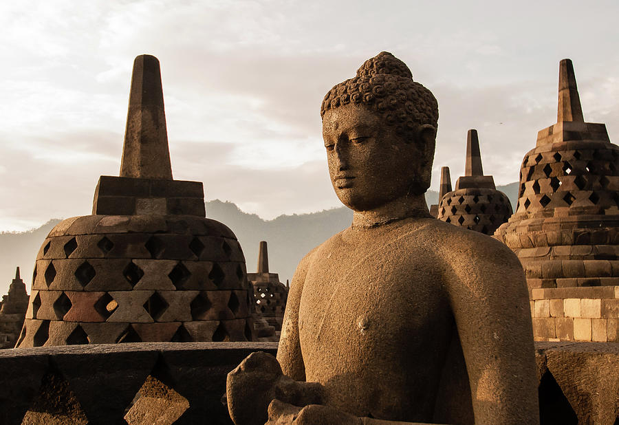 Buddha At Borobudur, Java Photograph by Alexander Newman