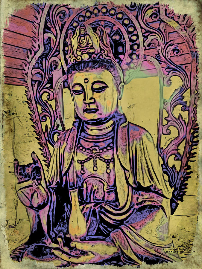 Buddha Blessings Painting by Joan Reese