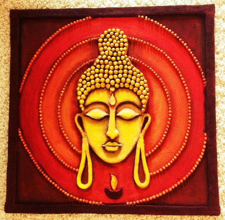 Buddha clay art Painting by Swati Thakur